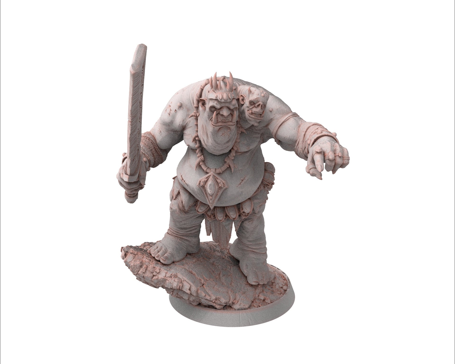 Ogre - Cayark Ravenbrazz son , Followers of the Moon Gulper, daybreak miniatures, for Wargames, Pathfinder, Dungeons & Dragons TTRPG