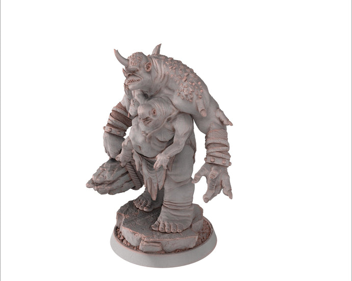 Ogre - The Stonecrack Brothers, Followers of the Moon Gulper, daybreak miniatures, for Wargames, Pathfinder, Dungeons & Dragons TTRPG