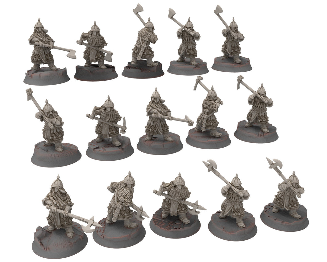 Dwarves - Gur-Adur Warriors with Swords, The Dwarfs of The Mountains, for Lotr, Medbury miniatures