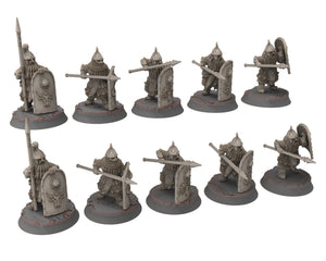 Dwarves - Gur-Adur Warriors with Swords, The Dwarfs of The Mountains, for Lotr, Medbury miniatures