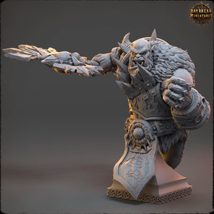 Bears warriors - Bust - Ghoulang, The Wardens of Fury Peaks, daybreak miniatures, for Wargames, Pathfinder, Dungeons & Dragons other TTRPG