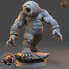 Load image into Gallery viewer, Bears warriors - Harkan Roarer, The Wardens of Fury Peaks, daybreak miniatures, for Wargames, Pathfinder, Dungeons &amp; Dragons other TTRPG
