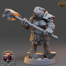 Load image into Gallery viewer, Bears warriors - Mercoria Tenfoot, The Wardens of Fury Peaks, daybreak miniatures, for Wargames, Pathfinder, Dungeons &amp; Dragons TTRPG
