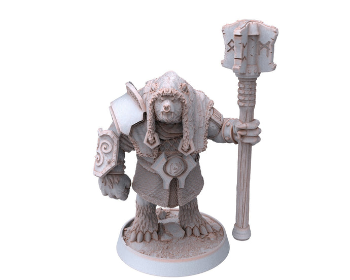 Bears warriors - Bernof Standfast, The Wardens of Fury Peaks, daybreak miniatures, for Wargames, Pathfinder, Dungeons & Dragons TTRPG