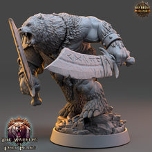 Load image into Gallery viewer, Bears warriors - Rana Ripclaw, The Wardens of Fury Peaks, daybreak miniatures, for Wargames, Pathfinder, Dungeons &amp; Dragons TTRPG
