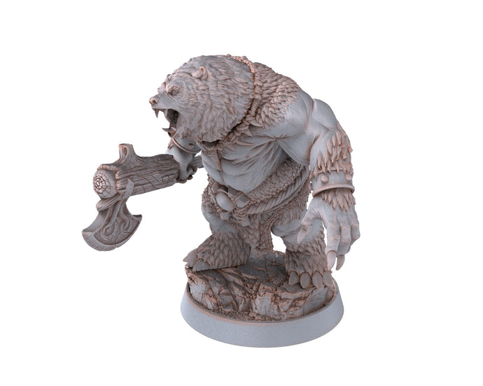 Bears warriors - Carnag Angman, The Wardens of Fury Peaks, daybreak miniatures, for Wargames, Pathfinder, Dungeons & Dragons TTRPG