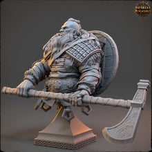 Load image into Gallery viewer, Bears warriors - Bust - Erik the Great, The Wardens of Fury Peaks, daybreak miniatures, for Wargames, Pathfinder, Dungeons &amp; Dragons TTRPG
