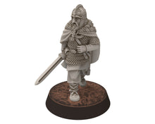 Charger l&#39;image dans la galerie, Vendel Era - King Hygelac, Iconic Hero Epic Warrior, 7 century, miniatures 28mm, Infantry for wargame Historical Saga... Medbury miniature
