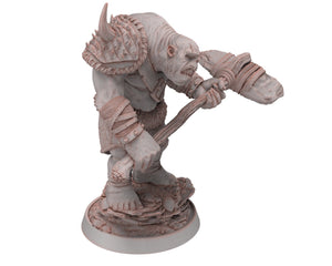 Ogre - Soldier - Zabadan Moshbreaker, Followers of the Moon Gulper, daybreak miniatures, for Wargames, Pathfinder, Dungeons & Dragons TTRPG