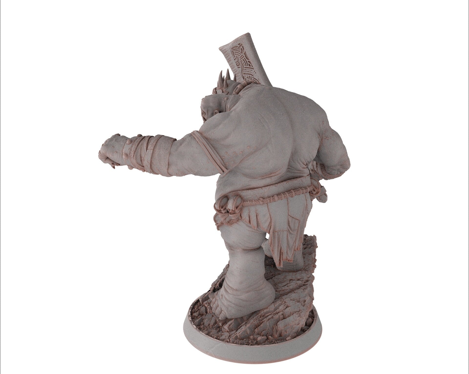 Ogre - Cayark Ravenbrazz son , Followers of the Moon Gulper, daybreak miniatures, for Wargames, Pathfinder, Dungeons & Dragons TTRPG