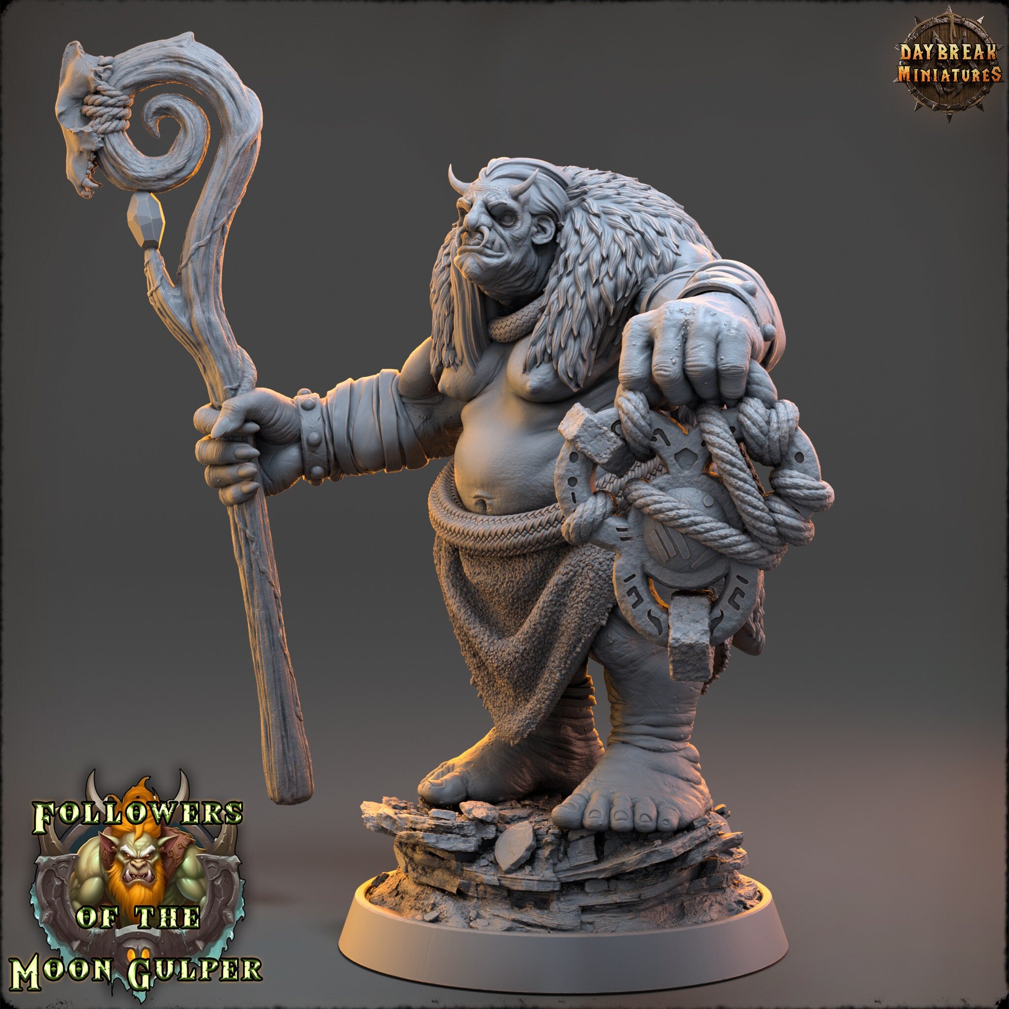 Ogre - Grook Moon Gulper Doublecrazzt, Followers of the Moon Gulper, daybreak miniatures, for Wargames, Pathfinder, Dungeons & Dragons TTRPG