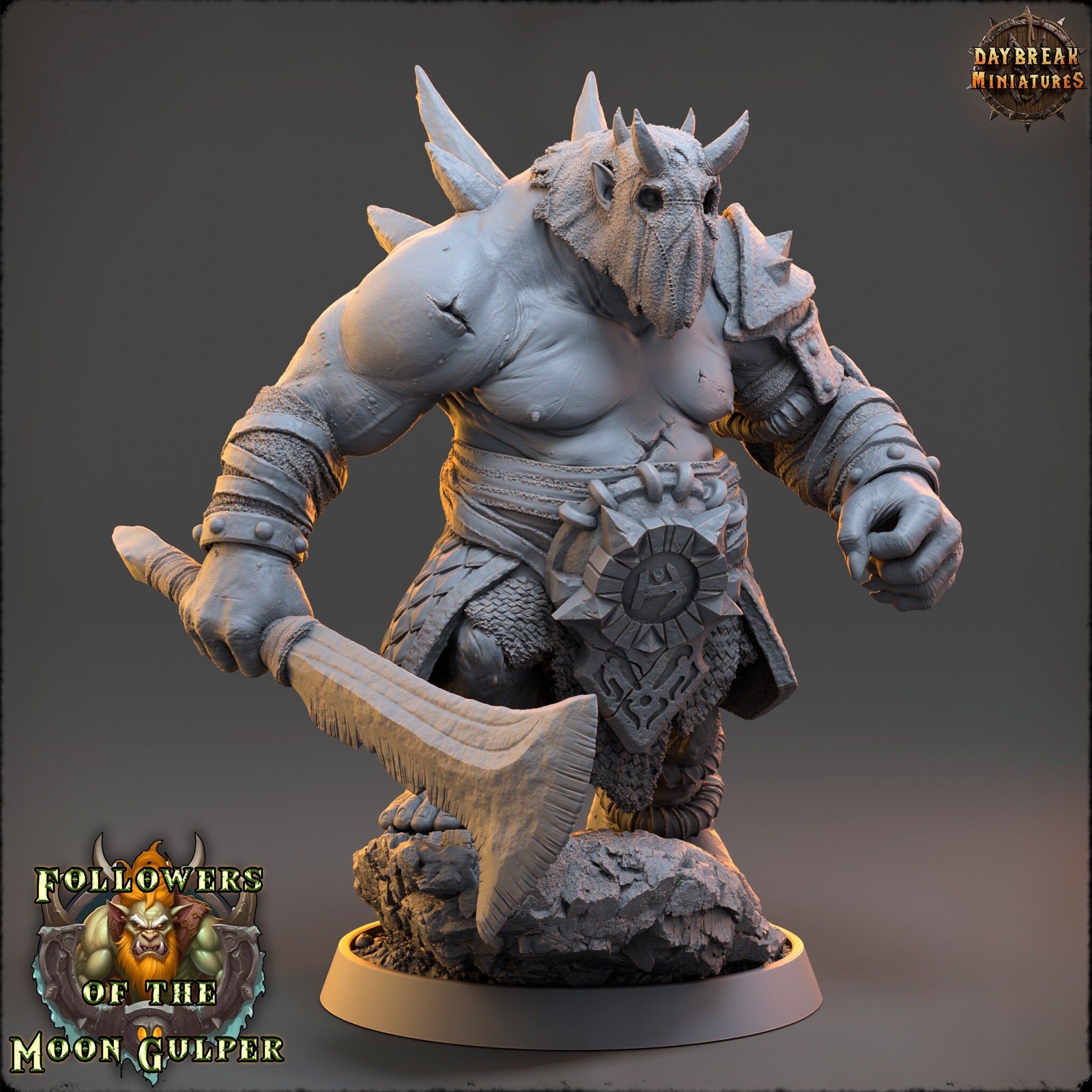 Ogre - Namaar Firefrency, Followers of the Moon Gulper, daybreak miniatures, for Wargames, Pathfinder, Dungeons & Dragons TTRPG