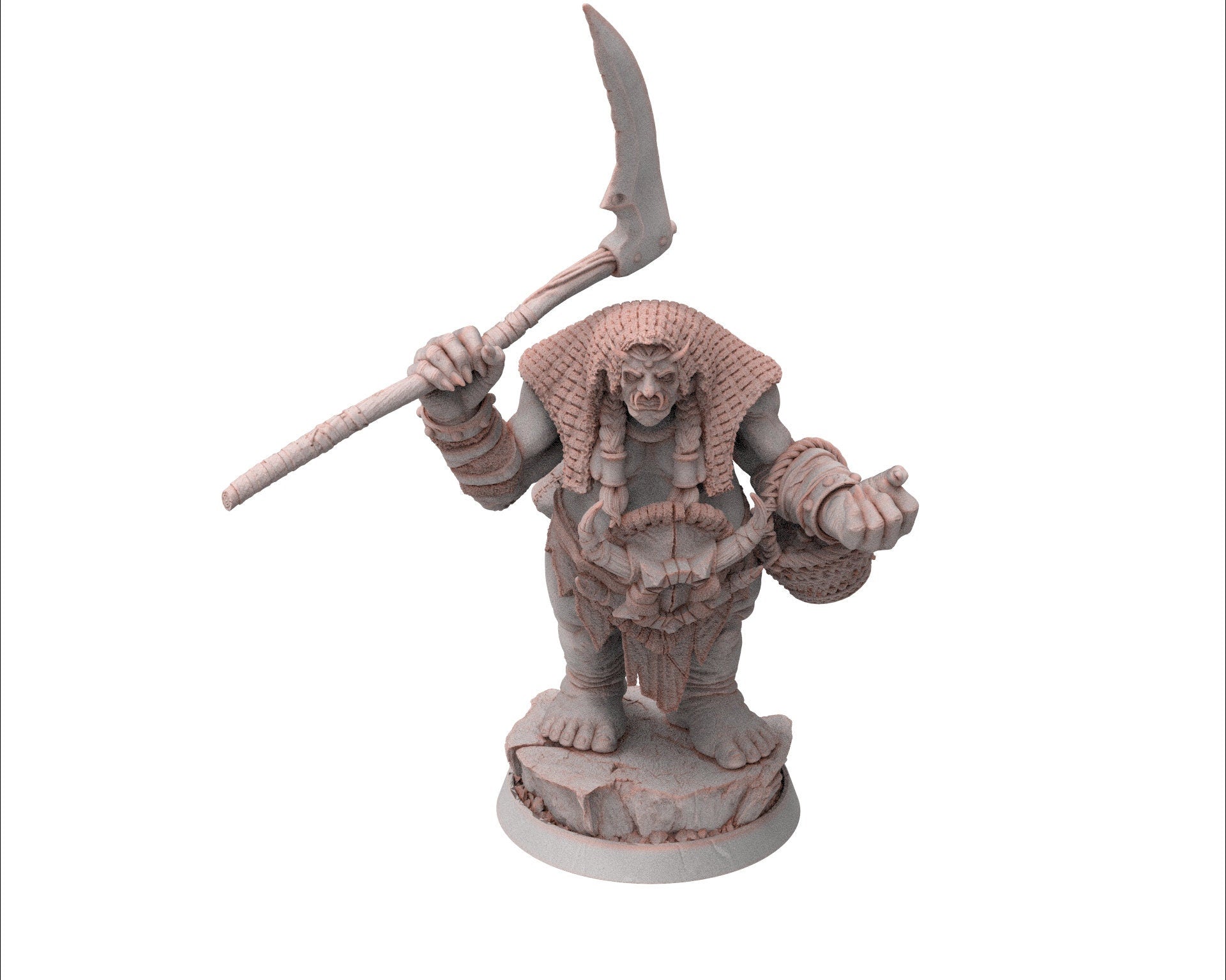 Ogre - Salty Boo Feggerer, Followers of the Moon Gulper, daybreak miniatures, for Wargames, Pathfinder, Dungeons & Dragons TTRPG