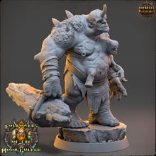 Load image into Gallery viewer, Ogre - The Stonecrack Brothers, Followers of the Moon Gulper, daybreak miniatures, for Wargames, Pathfinder, Dungeons &amp; Dragons TTRPG
