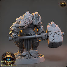 Charger l&#39;image dans la galerie, Crocodile warriors - Magton Jawhammer - The Sharptails of Hacksaw River, daybreak miniatures, for Wargames, Pathfinder, Dungeons &amp; Dragons
