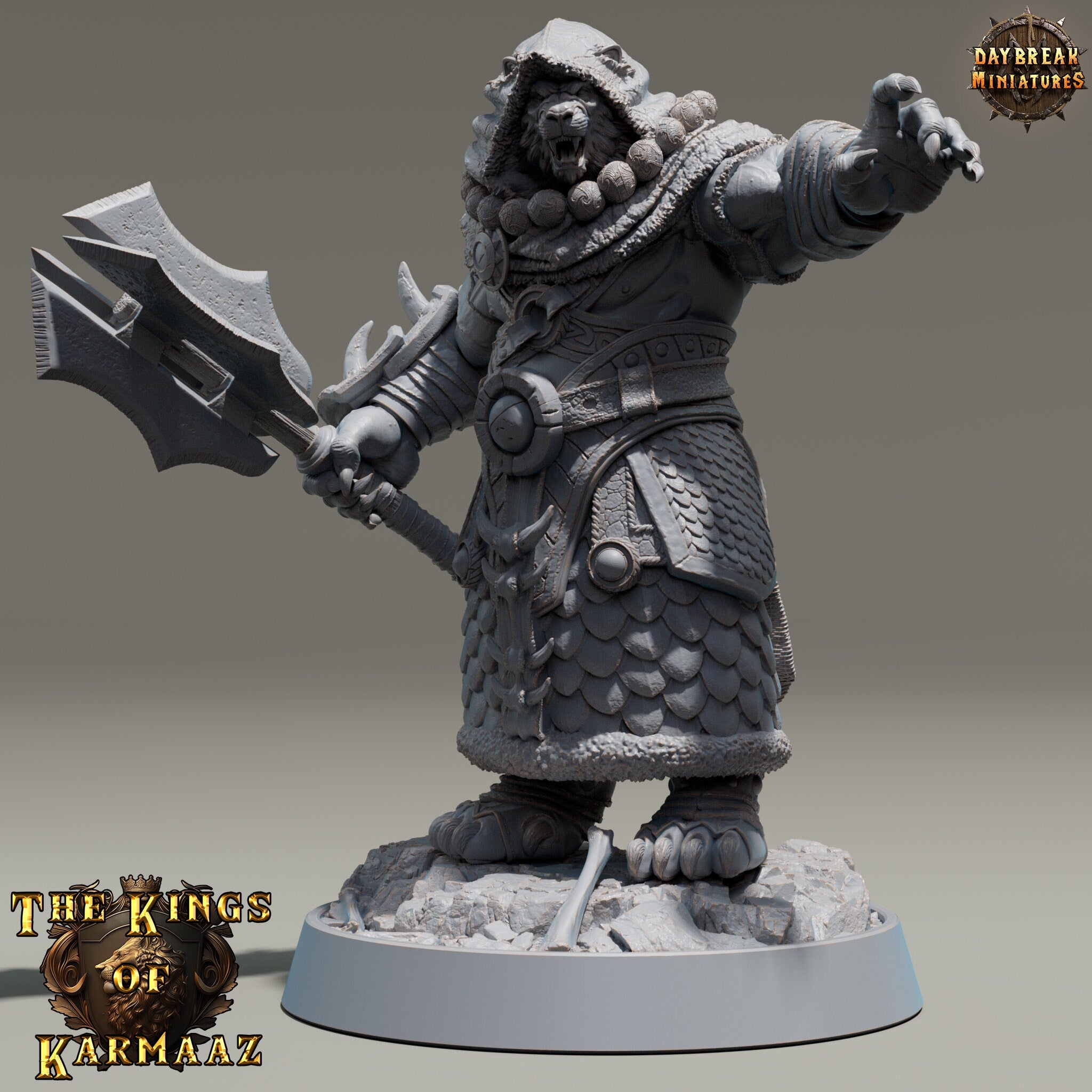 Lion kingdom - King Dawntredder - The Kings of Karmaaz, daybreak miniatures, for Wargames, Pathfinder, Dungeons & Dragons