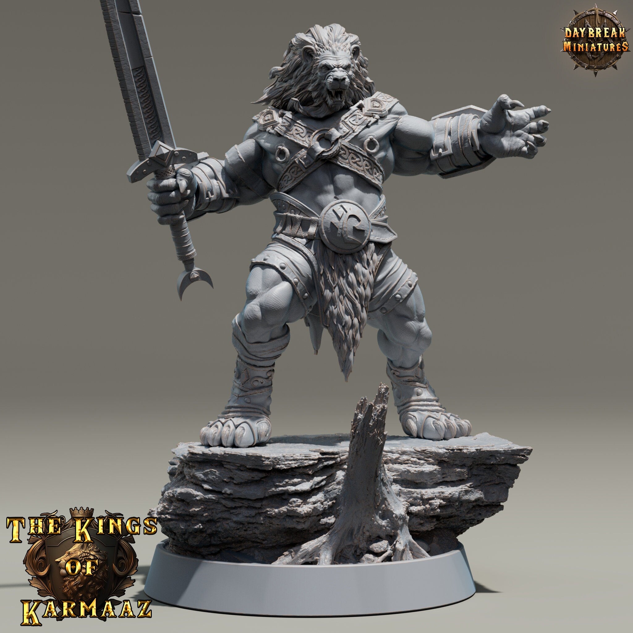 Lion kingdom - King Deepcut - The Kings of Karmaaz, daybreak miniatures, for Wargames, Pathfinder, Dungeons & Dragons