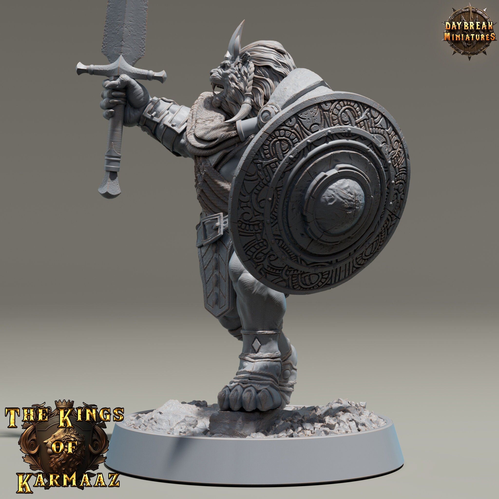 Lion kingdom - King Goldenmane - The Kings of Karmaaz, daybreak miniatures, for Wargames, Pathfinder, Dungeons & Dragons