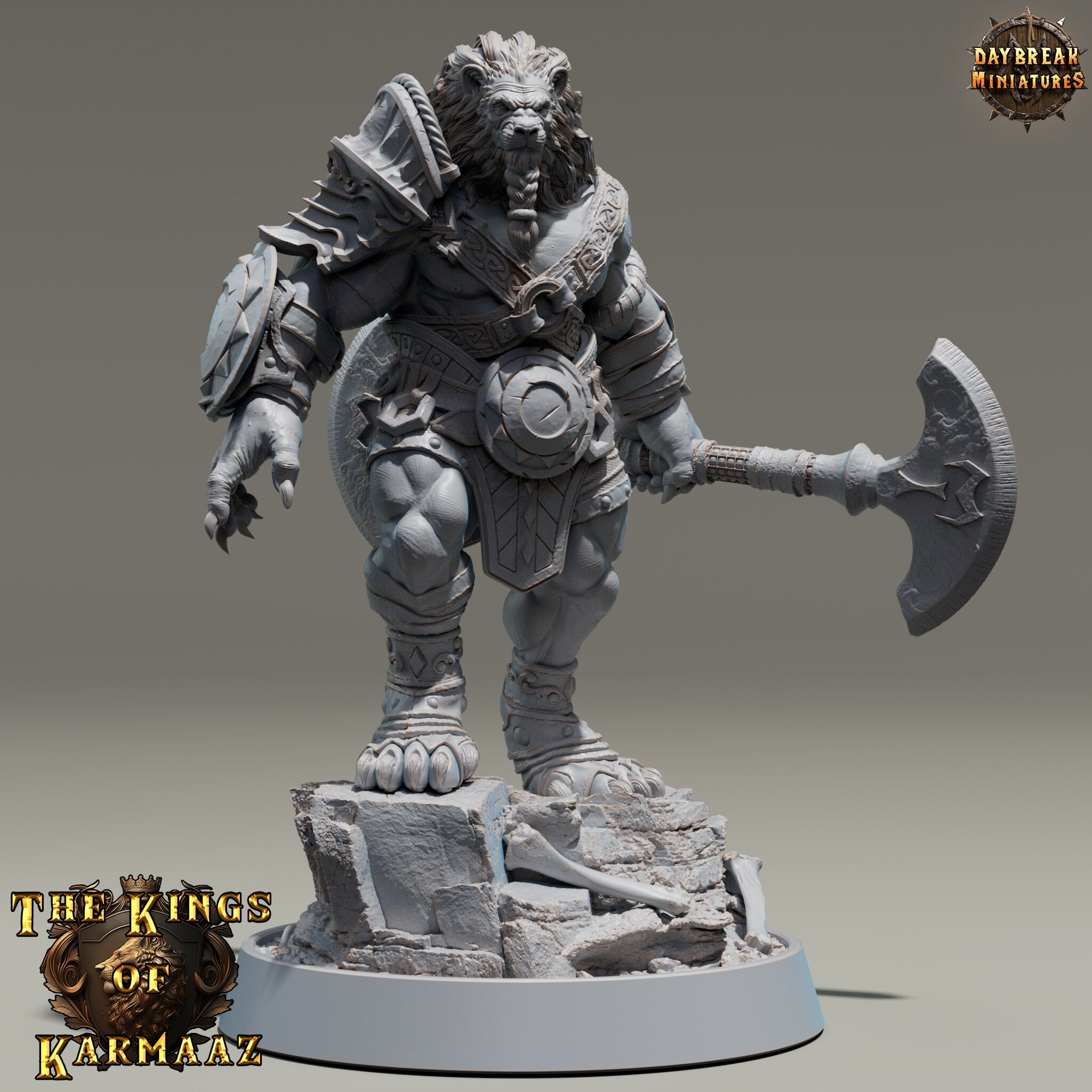 Lion kingdom - King Emmering - The Sharptails of Hacksaw River, daybreak miniatures, for Wargames, Pathfinder, Dungeons & Dragons