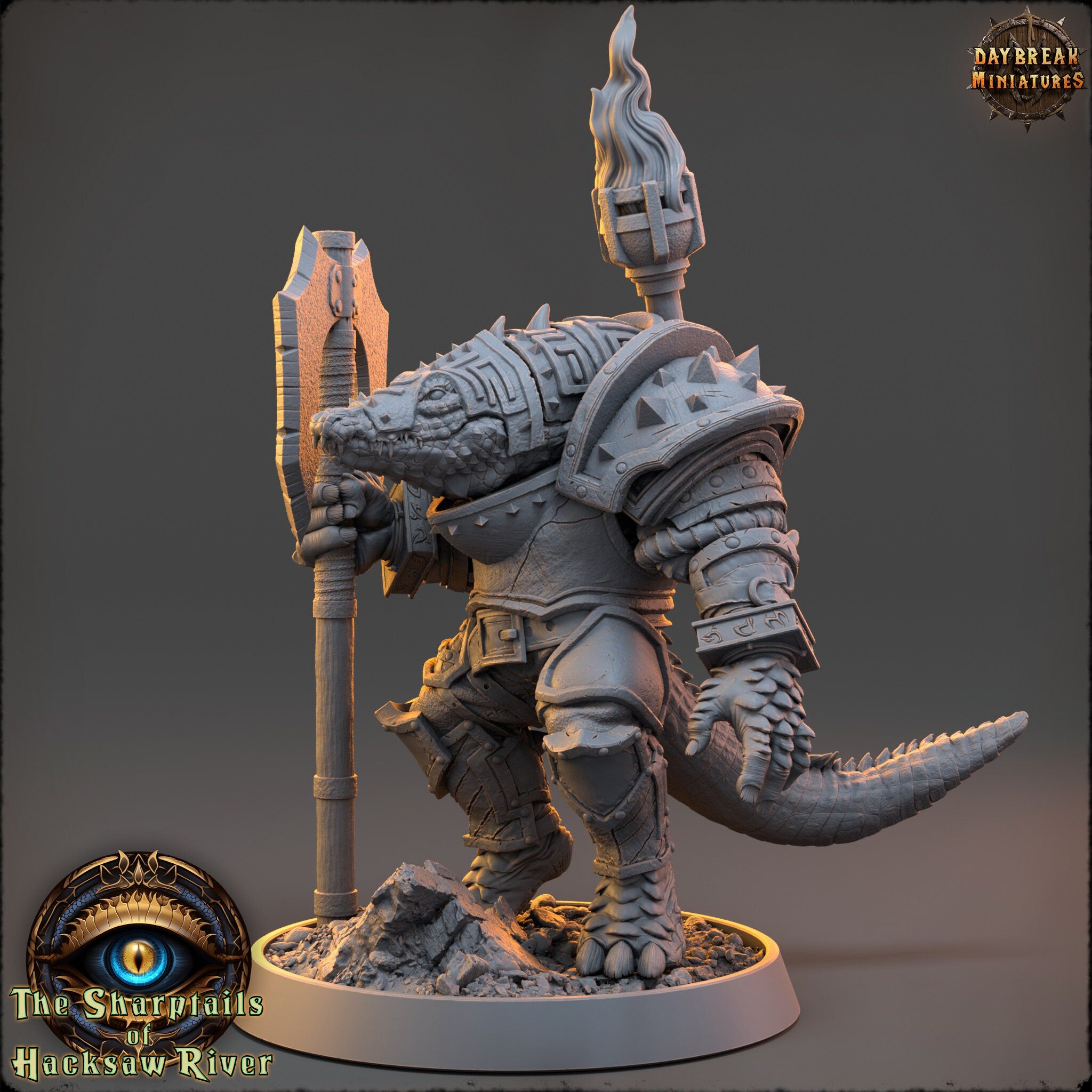 Crocodile warriors - Bloody Gundar - The Sharptails of Hacksaw River, daybreak miniatures, for Wargames, Pathfinder, Dungeons & Dragons