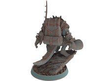 Load image into Gallery viewer, Crocodile warriors - Geezer Sharpeye - The Sharptails of Hacksaw River, daybreak miniatures, for Wargames, Pathfinder, Dungeons &amp; Dragons
