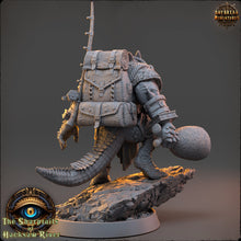 Load image into Gallery viewer, Crocodile warriors - Geezer Sharpeye - The Sharptails of Hacksaw River, daybreak miniatures, for Wargames, Pathfinder, Dungeons &amp; Dragons
