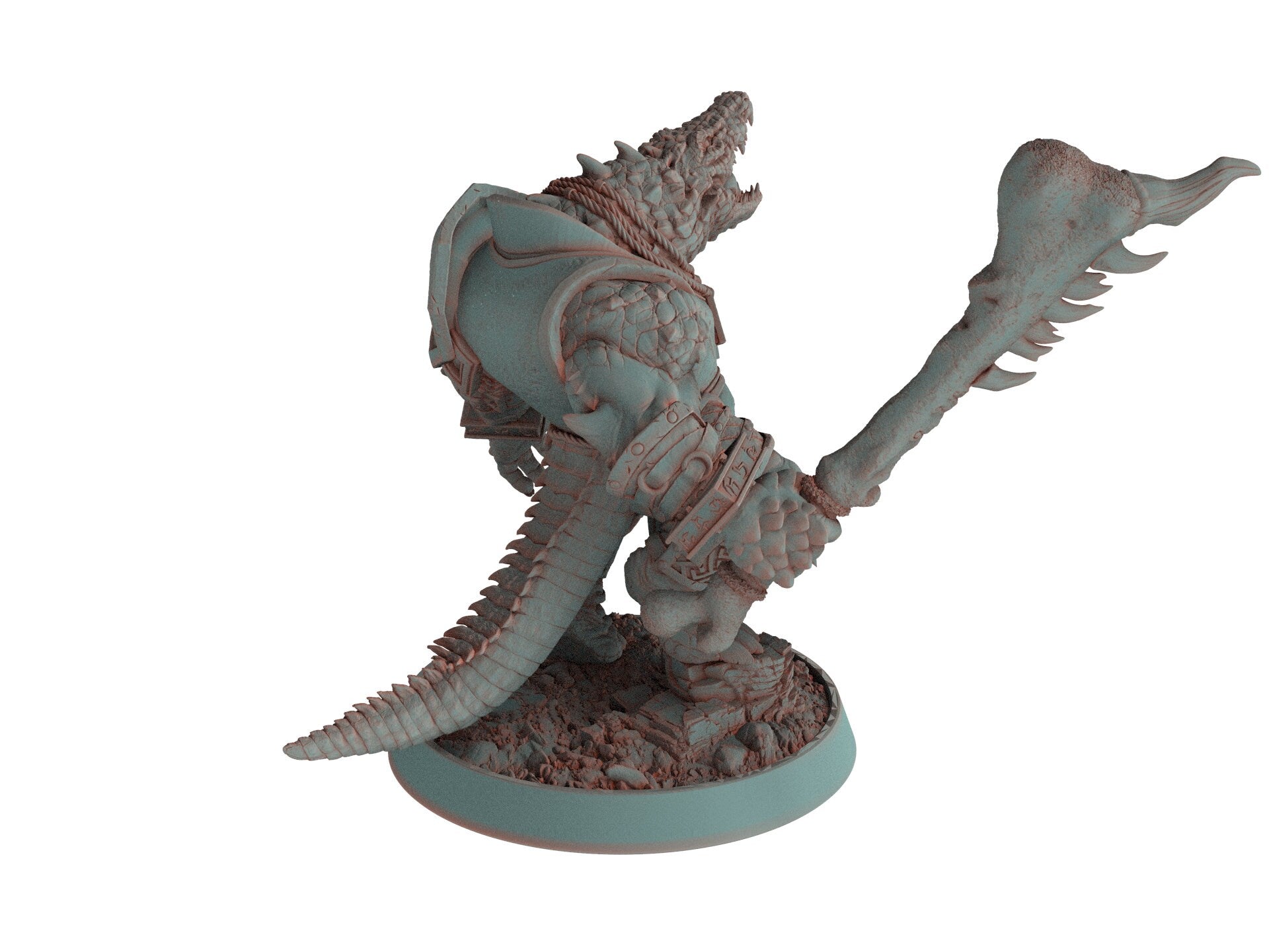 Crocodile warriors - Rodder Longsnout - The Sharptails of Hacksaw River, daybreak miniatures, for Wargames, Pathfinder, Dungeons & Dragons