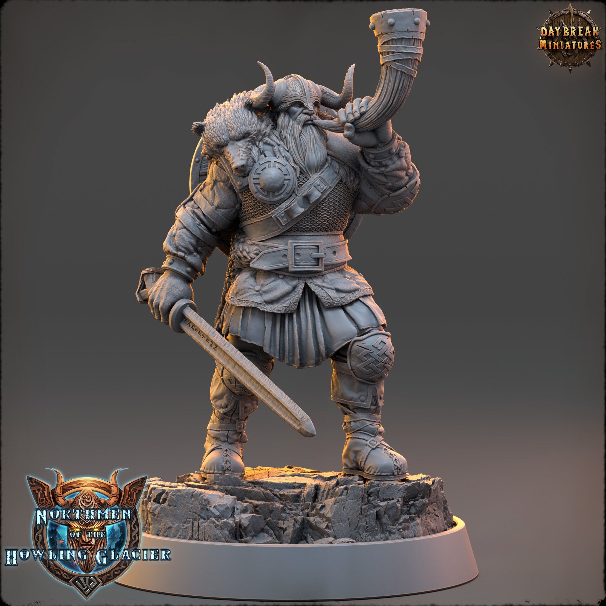 Vikings - Harald Hornblower - Northmen of the Howling Glacier, daybreak miniatures, for Wargames, Pathfinder, Dungeons & Dragons