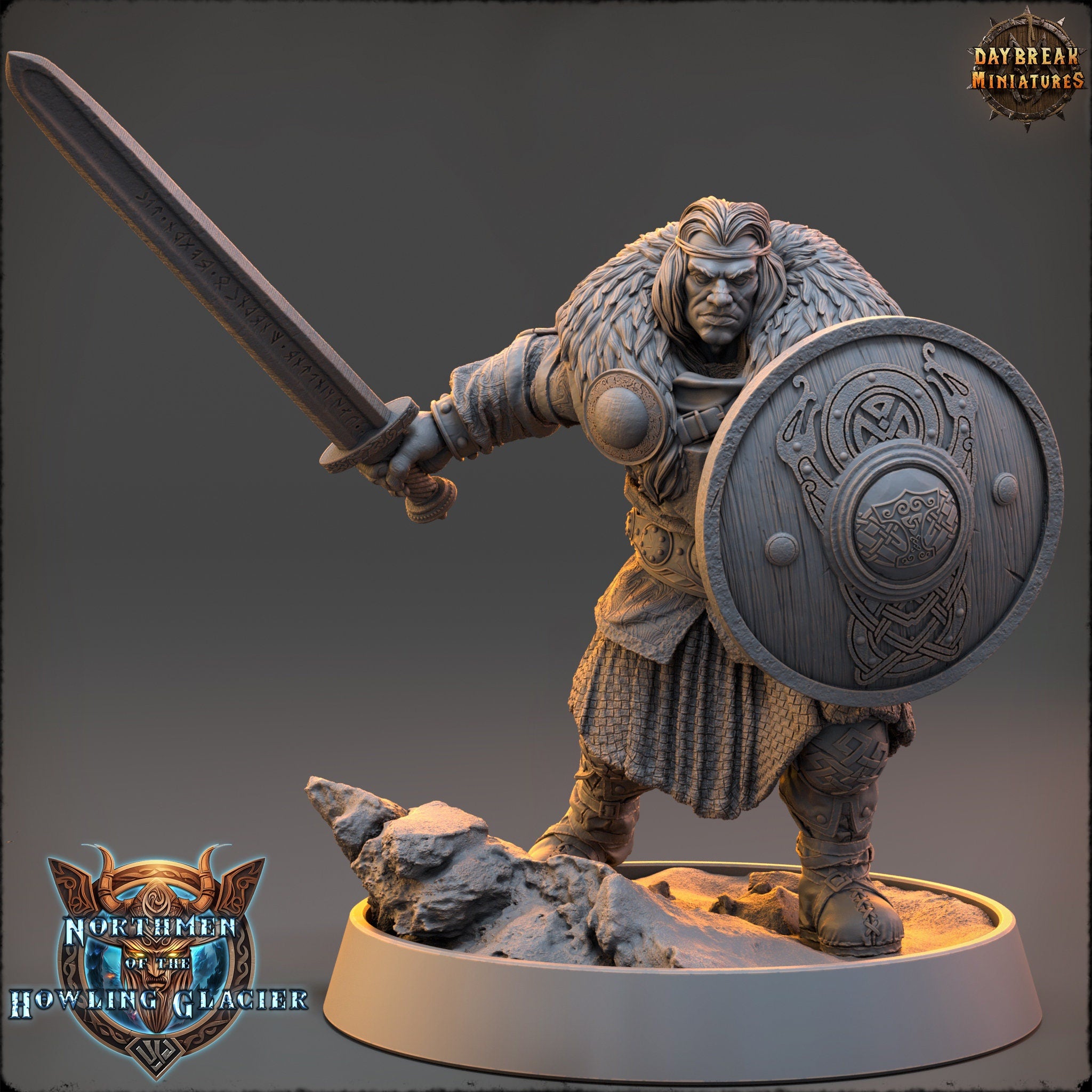 Vikings - Garleif Ravenwing - Northmen of the Howling Glacier, daybreak miniatures, for Wargames, Pathfinder, Dungeons & Dragons