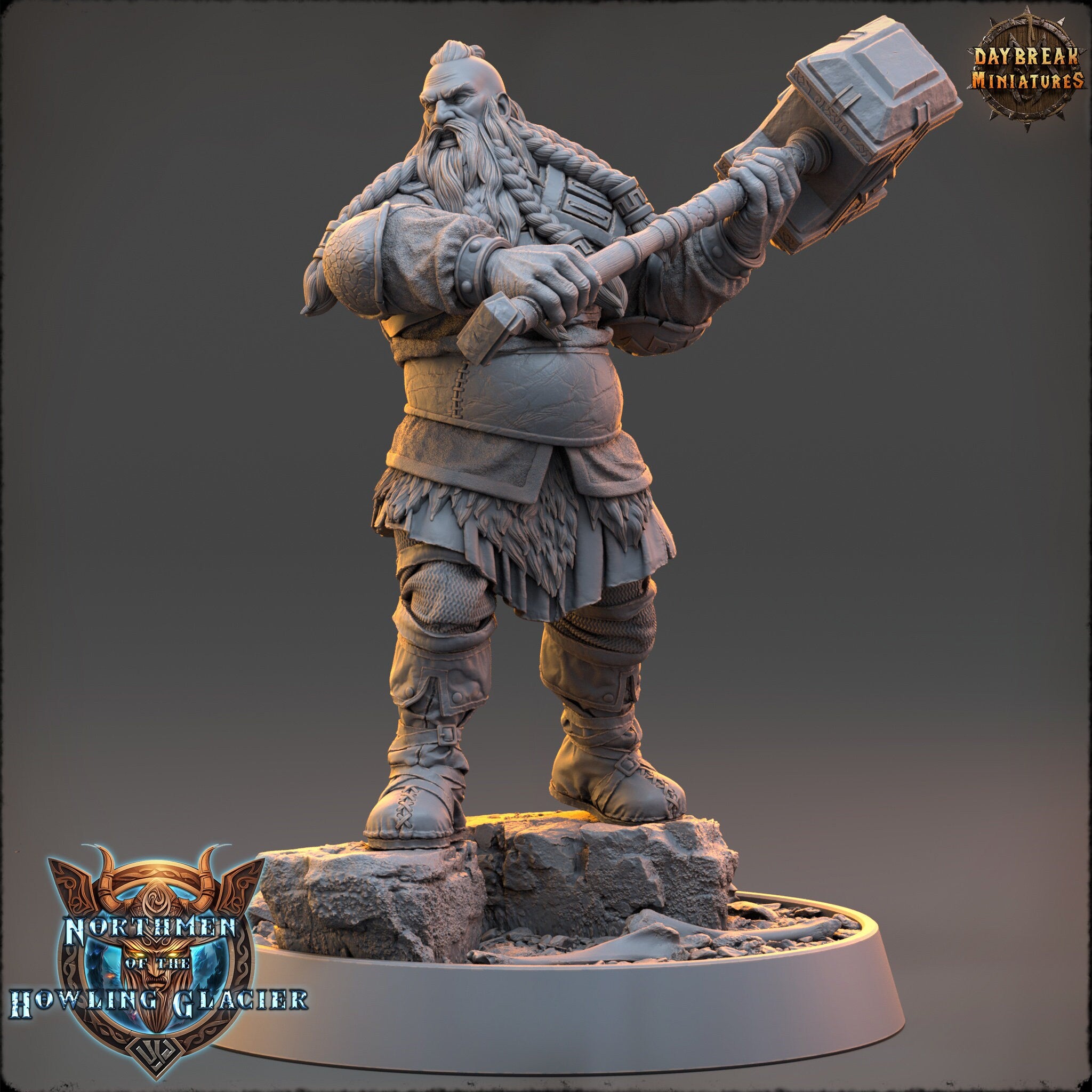 Vikings - Holgrim Broadneck - Northmen of the Howling Glacier, daybreak miniatures, for Wargames, Pathfinder, Dungeons & Dragons