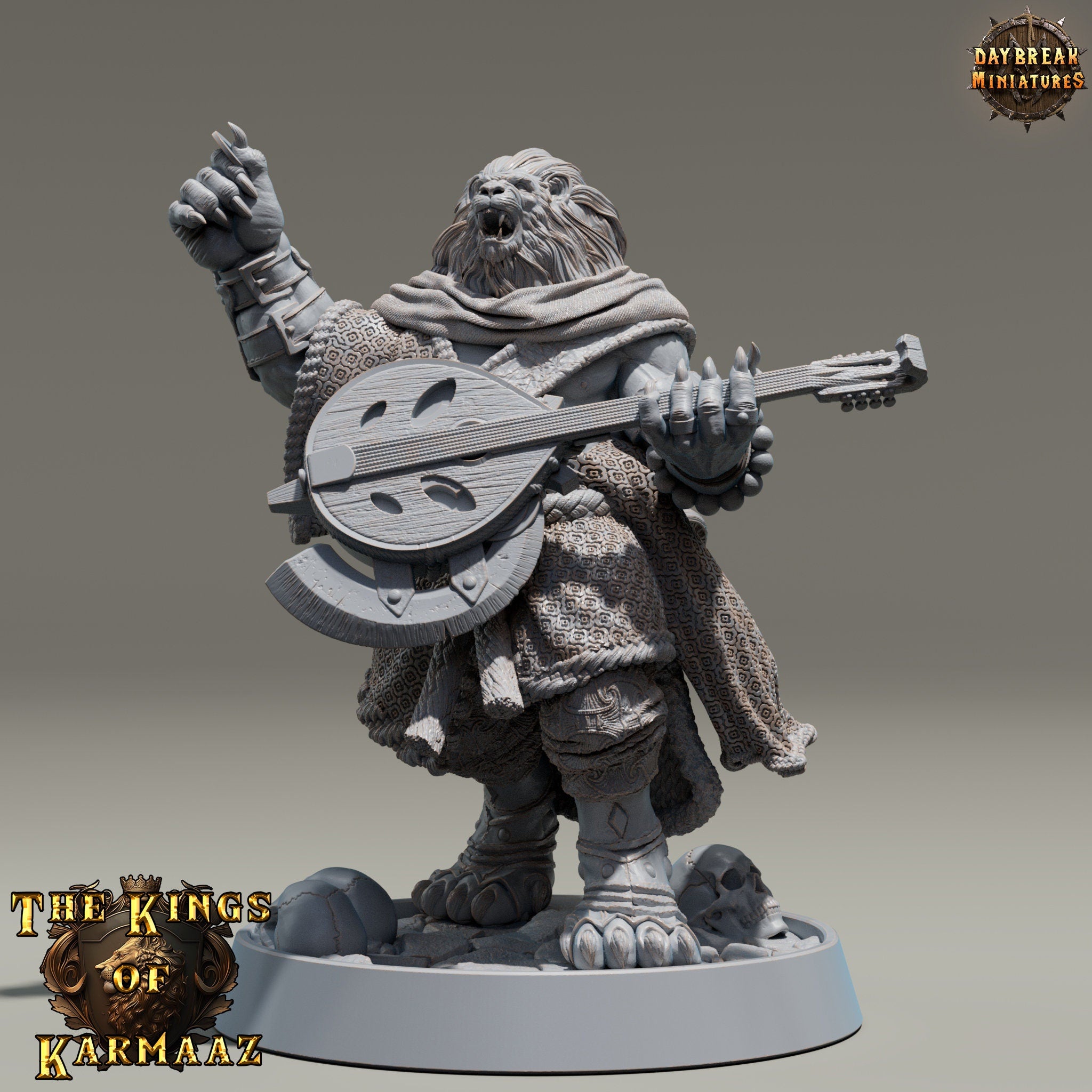 Lion kingdom - King Mordaunt - The Kings of Karmaaz, daybreak miniatures, for Wargames, Pathfinder, Dungeons & Dragons