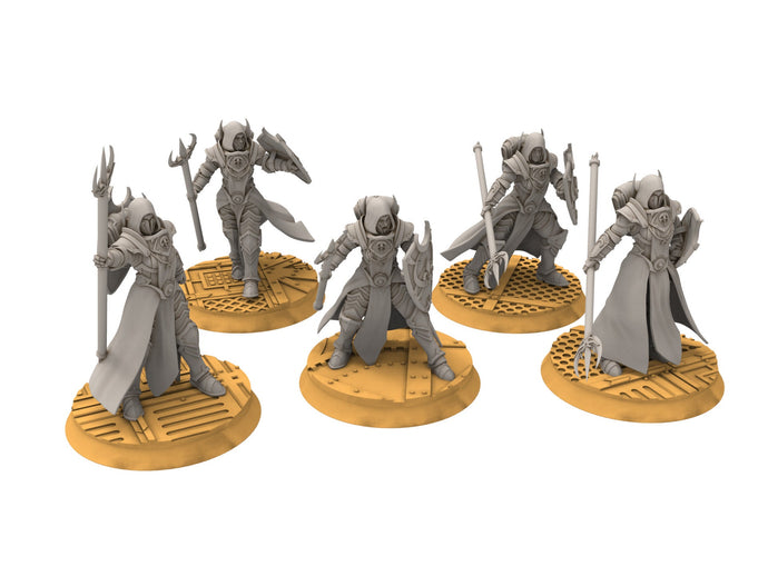 Battle Sister - Silver Guards Squad with spears, assassins, cult death, sorority, crusade battle