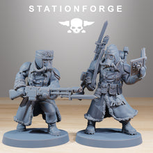 Charger l&#39;image dans la galerie, GrimGuard - Frostwatch, mechanized infantry, post apocalyptic empire, usable for tabletop wargame.
