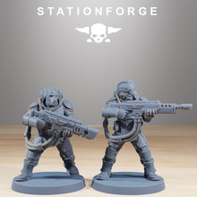 Load image into Gallery viewer, National Guard - Vaskar Commandos, mechanized infantry, post apocalyptic empire, usable for tabletop wargame.
