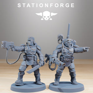 National Guard - Vaskar Commandos, mechanized infantry, post apocalyptic empire, usable for tabletop wargame.