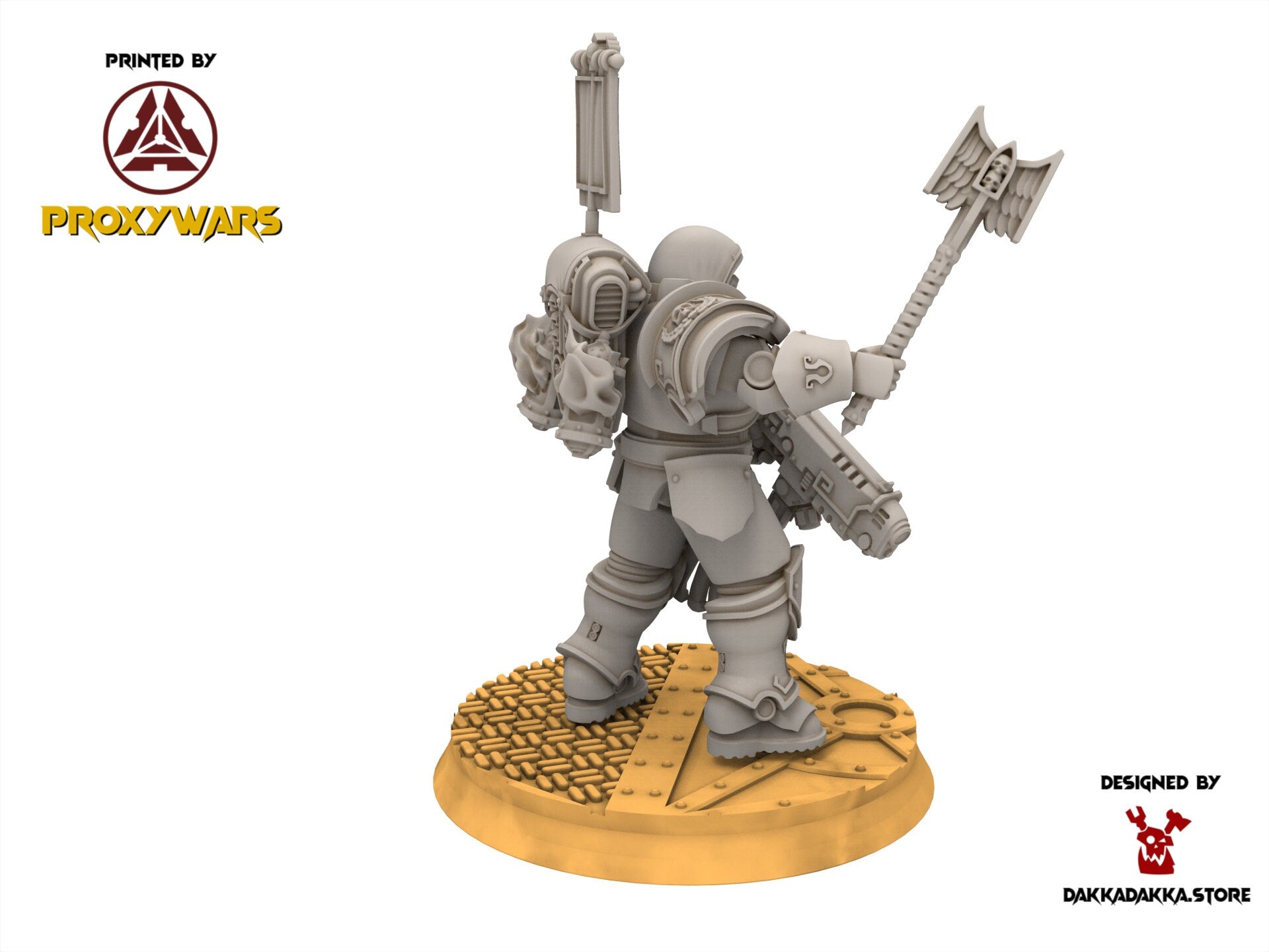 Legio Prima - Victrix Priest, mechanized infantry, post apocalyptic empire, usable for tabletop wargame.