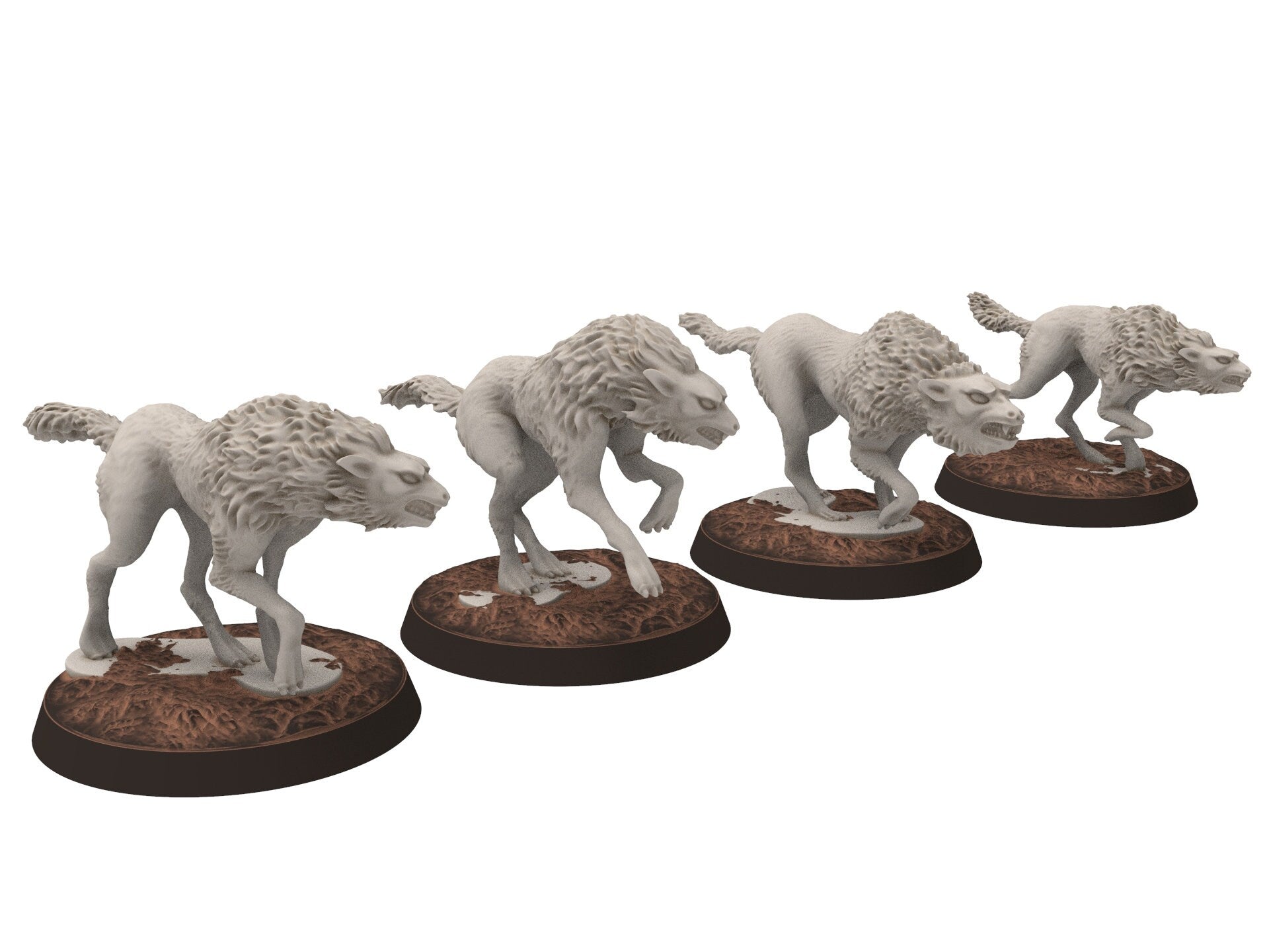 Orcs horde - Giant wolves, Orc warriors warband, Middle rings miniatures for wargame D&D, Lotr... Medbury miniatures