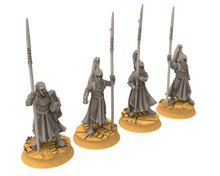 Load image into Gallery viewer, Darkwood - King royal guards pikemen Forest Warriors - pike, Middle rings miniatures for wargame D&amp;D, Lotr, Medbury miniatures
