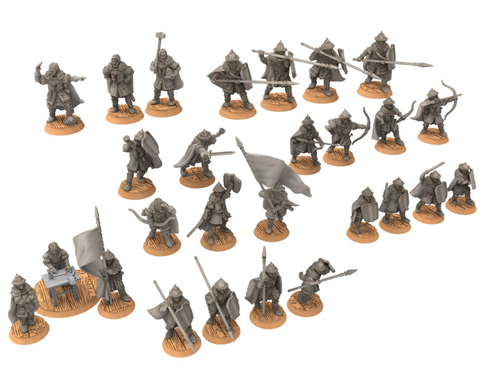 Lakecity - Army of lakecity of torgorod, hero, Lake, dragon, Misty Mountains, Town miniatures for wargame D&D, Lotr... Medbury miniatures
