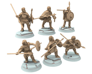 Vendel Era - Dark Age Archers fighting, Germanic Tribe Warband, 7 century, miniatures 28mm for wargame Historical... Medbury miniature