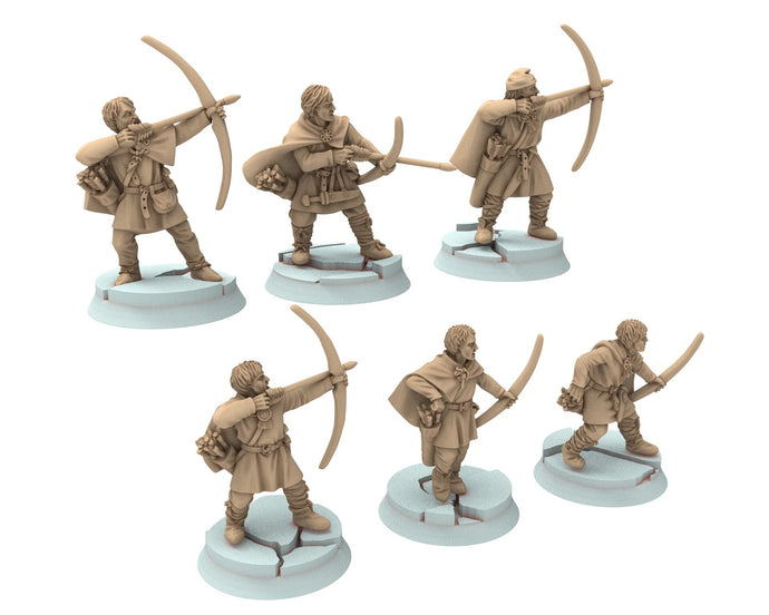 Vendel Era - Dark Age Archers fighting, Germanic Tribe Warband, 7 century, miniatures 28mm for wargame Historical... Medbury miniature