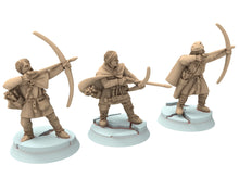 Load image into Gallery viewer, Vendel Era - Dark Age Spearmen fighting, Germanic Tribe Warband, 7 century, miniatures 28mm for wargame Historical... Medbury miniature
