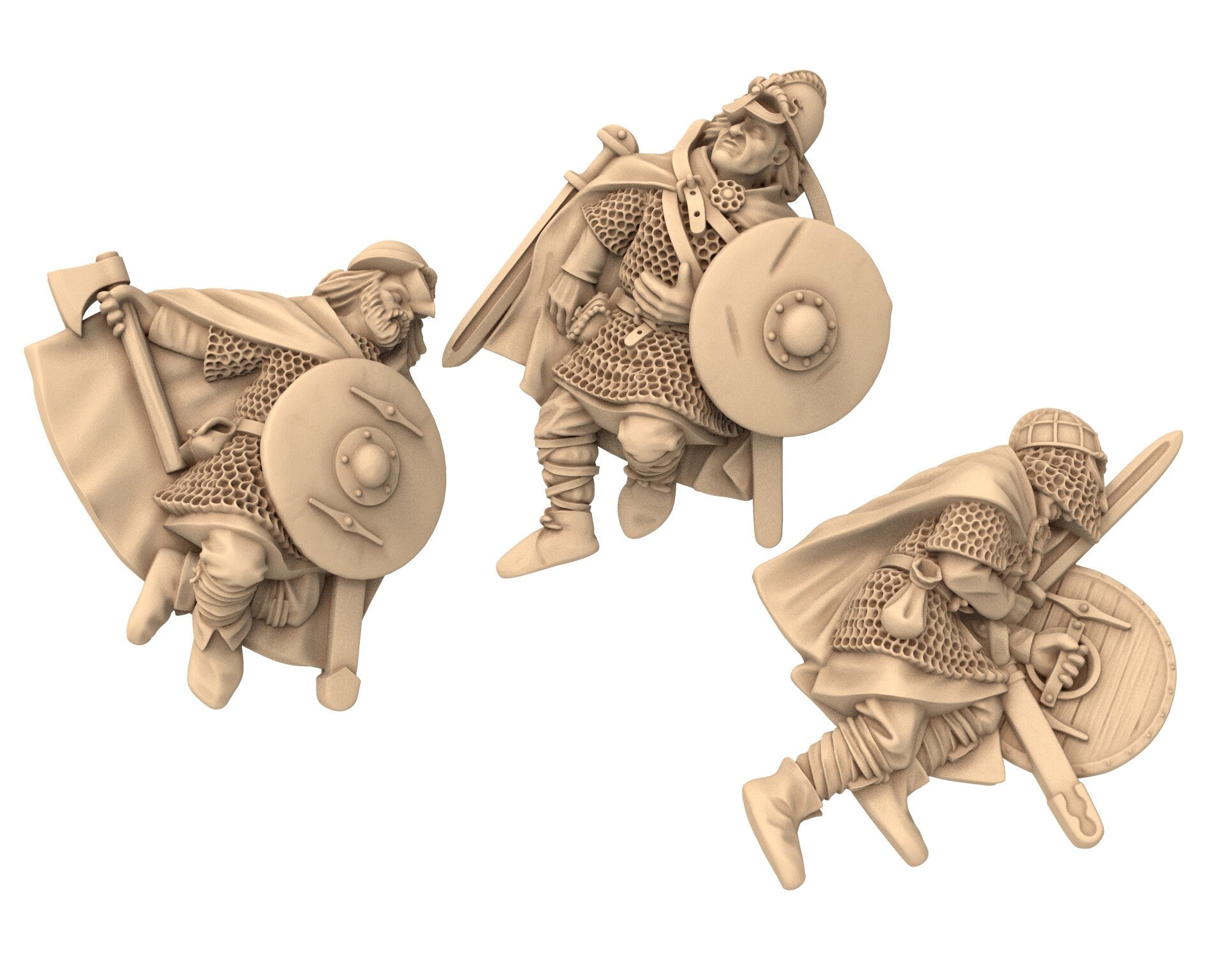 Vendel Era - Kneeling Spearmen Warriors, Germanic Tribe Warband, 7 century, miniatures 28mm for wargame Historical... Medbury miniature