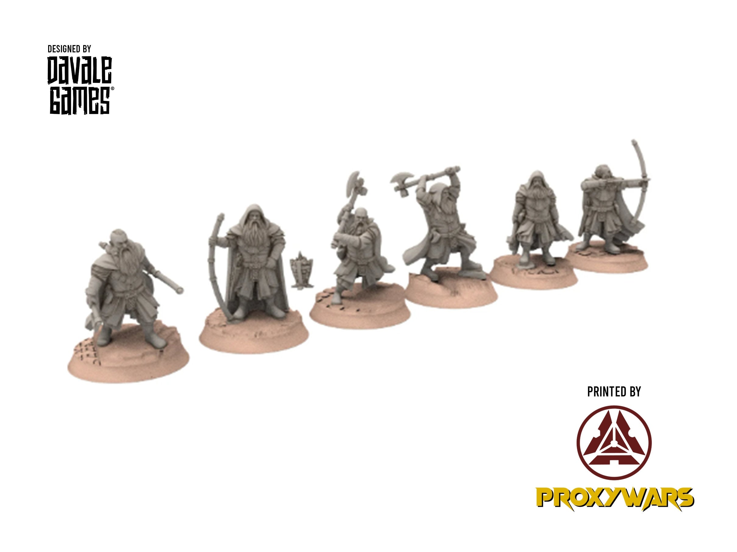 Dwarves - Kalak Explorers, The Dwarfs of The Mountains, for Lotr, davale games miniatures