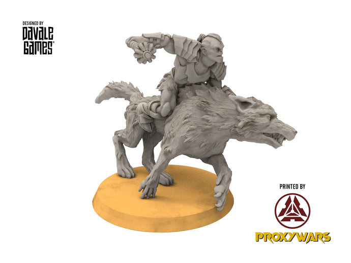 Orcs horde - Savage Warg wolves, Orc warriors warband, Middle rings miniatures pour wargame D&D, SDA...