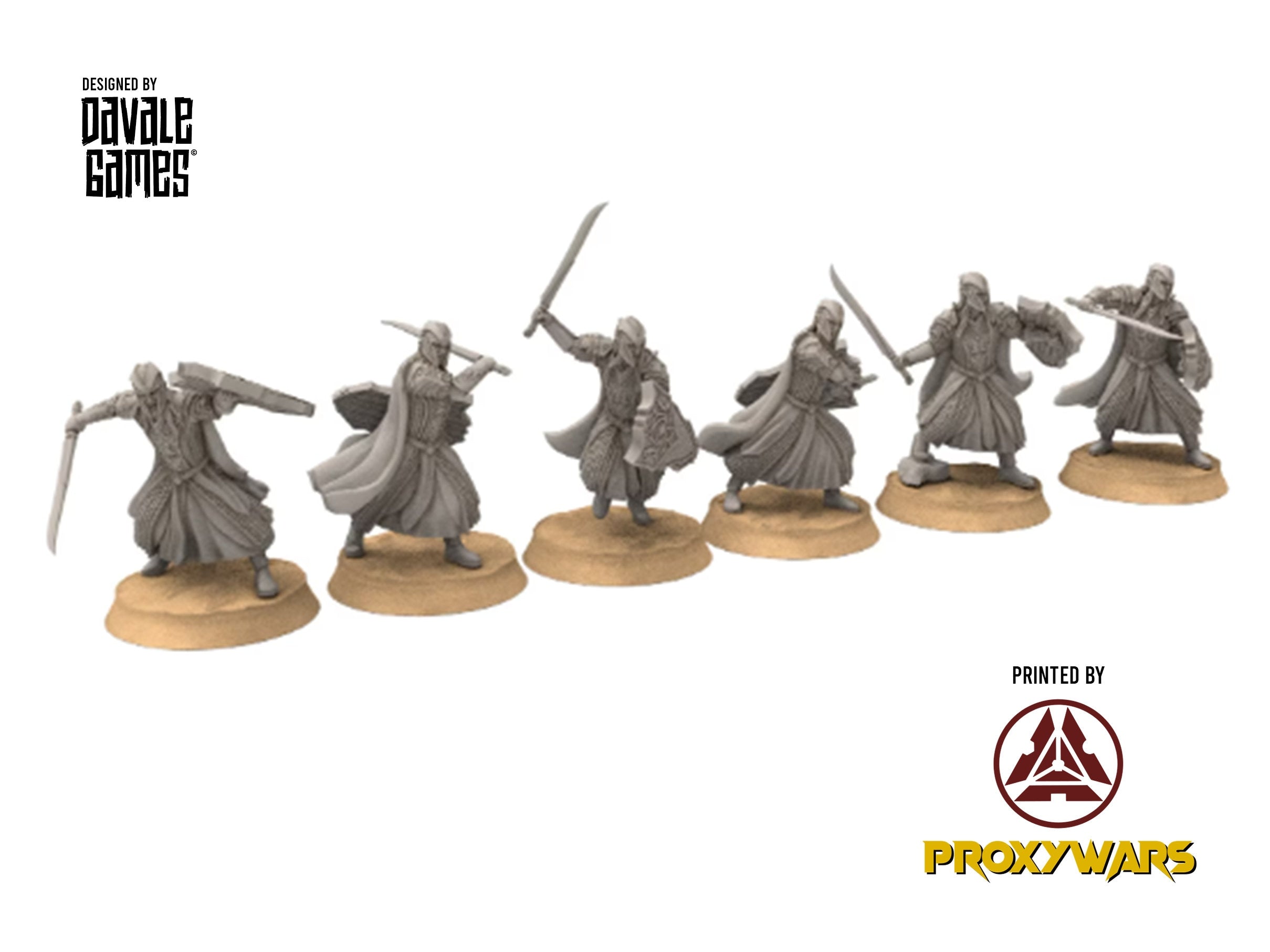 Darkwood - Forest Guard - Swordmen, Middle rings miniatures for wargame D&D, Lotr...