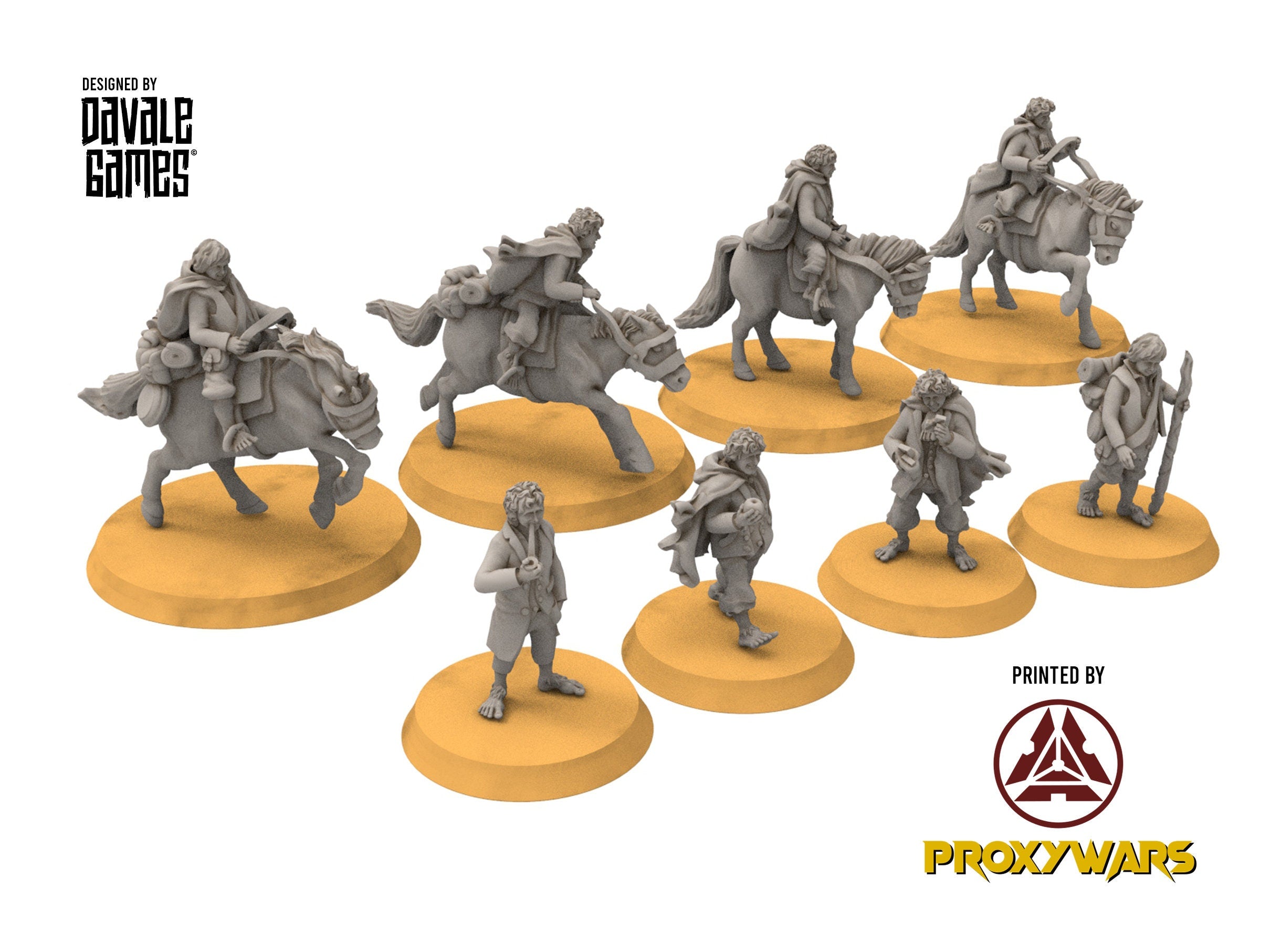 Halfmen - Gnome Halfling Wanderers, Middle rings miniatures for wargame D&D, DnD, LOTR...