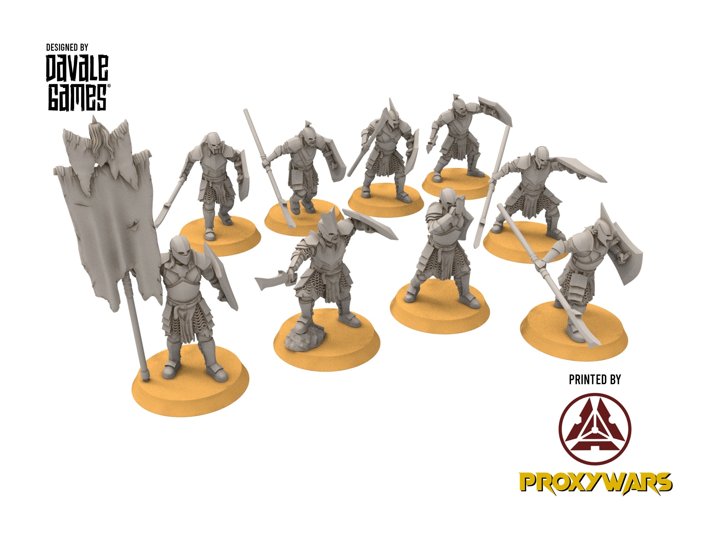 Orc horde - Super orcs spearmen, Orc warriors warband, Middle rings miniatures pour wargame D&D, SDA...