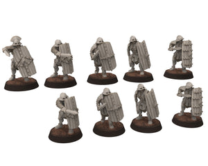 Orc horde - Orc Legionaires, swordmen elite, Orc warriors warband, Middle rings miniatures for wargame D&D, Lotr... Medbury miniatures