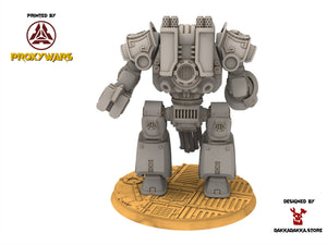 Legio Prima - Victrix Colossus, mechanized infantry, post apocalyptic empire, usable for tabletop wargame.
